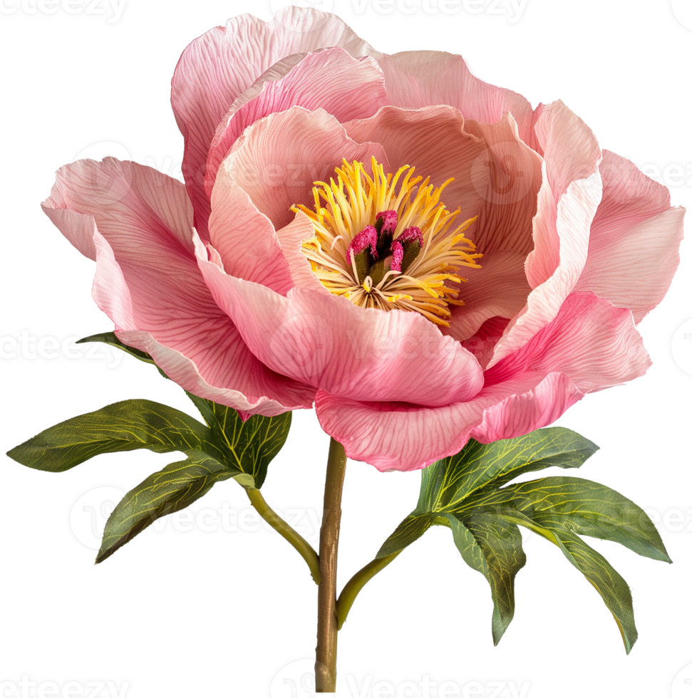 Paeonia floral illustration - Paeonia anomala Flower isolated on a transparent background png