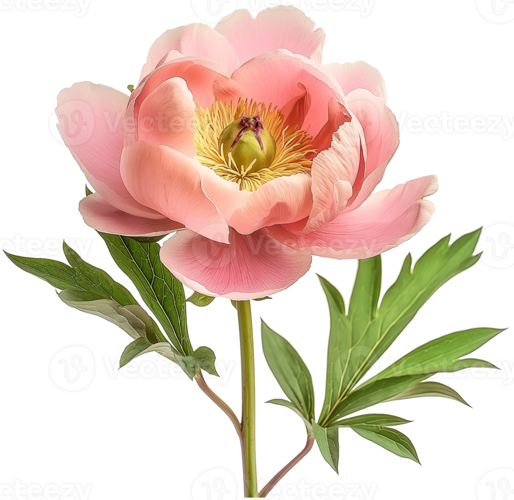 Paeonia floral illustration - Paeonia anomala Flower isolated on a transparent background png