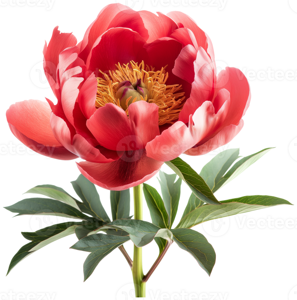Paeonia floral illustration - Moutan peony Flower isolated on a transparent background png