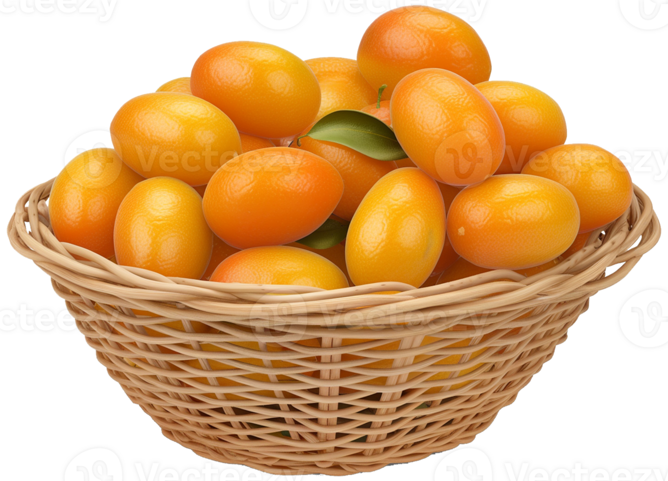 Cumquats fruit illustration - Group of kumquats in a basket isolated transparent background png