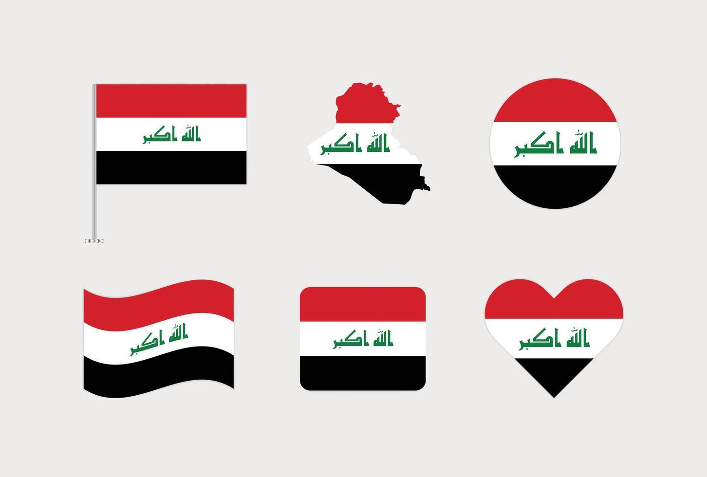 Iraq flag. Set of Iraq Flags Collection. vector