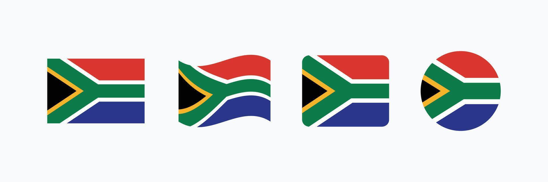 South Africa flag. Set of South Africa Flags Collection. vector