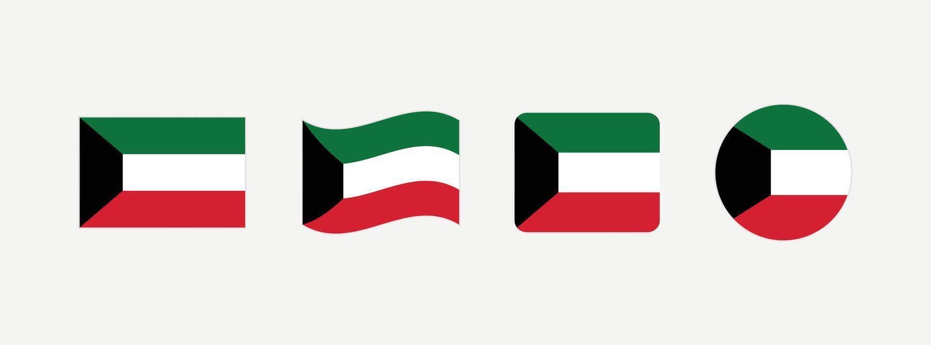 Kuwait flag. Set of Kuwait Flags Collection. vector