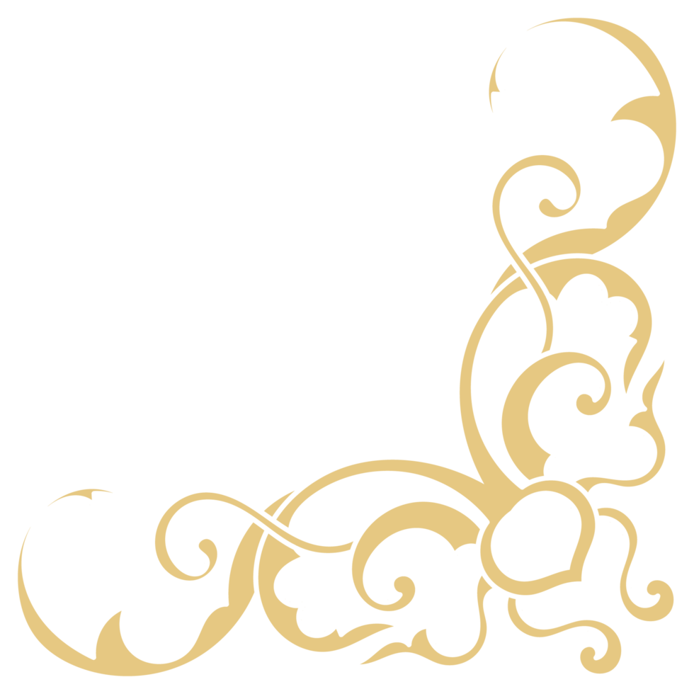 gold vintage chain Corner for decorating cards, abstract elements png