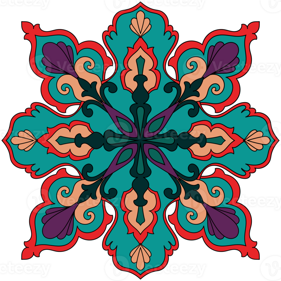 Mandala pictures and coloring abstract flower element Flowers for decorating fabric patterns png