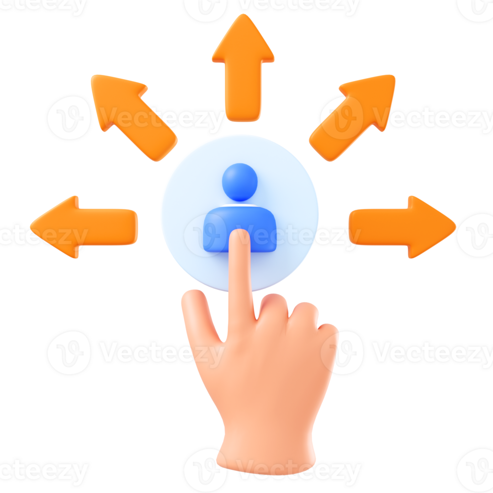 Selecting employees to suit their duties within the organization, 3D illustration png