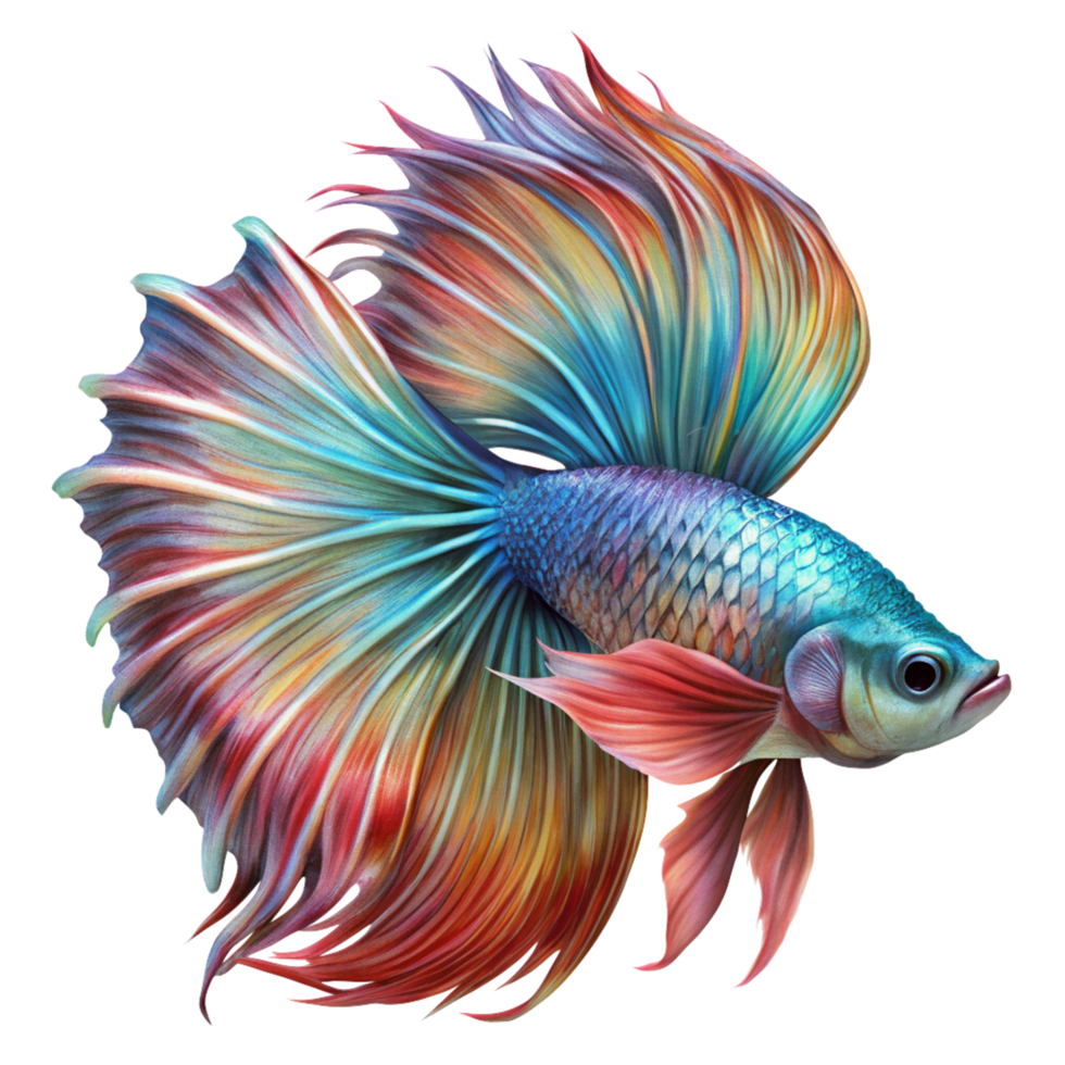 Realistic Colorful Betta Fish Art png