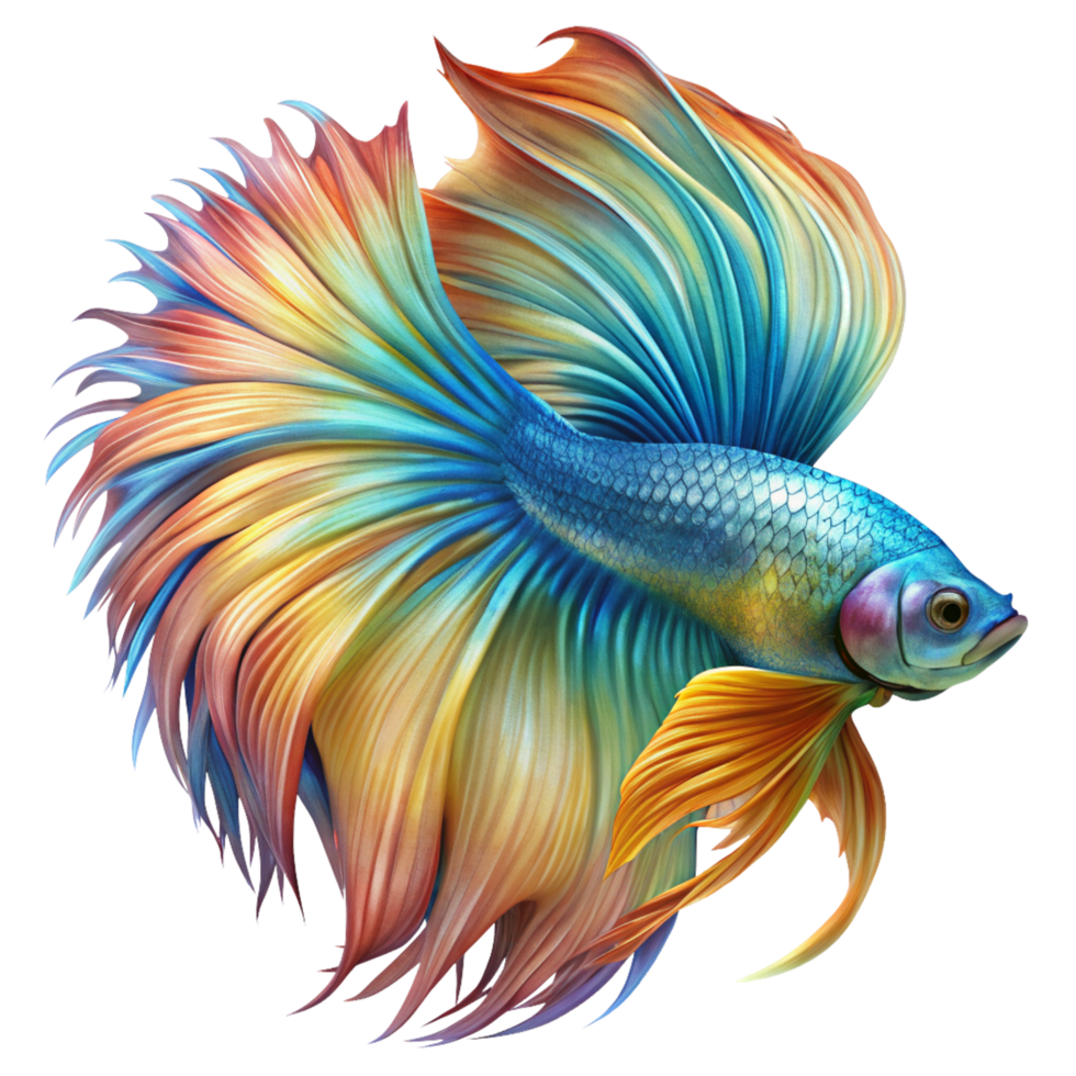 Realistic Colorful Betta Fish Graphic png