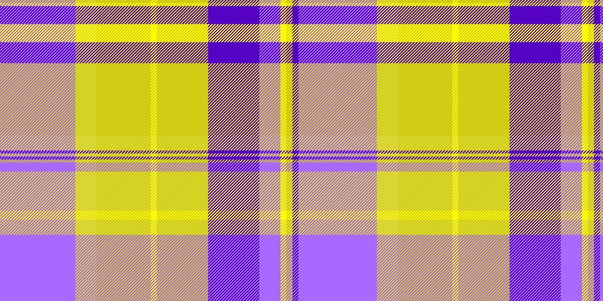 Kingdom pattern textile texture, full fabric background. Thread plaid check seamless tartan in yellow and violet colors. vector