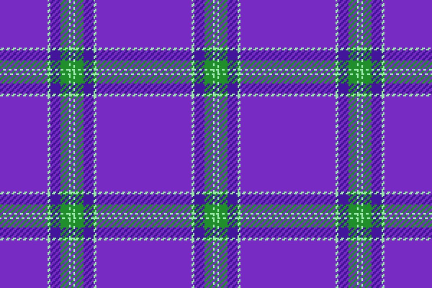 Pyjamas check seamless pattern, other tartan texture fabric. Blanket background plaid textile in violet and green colors. vector