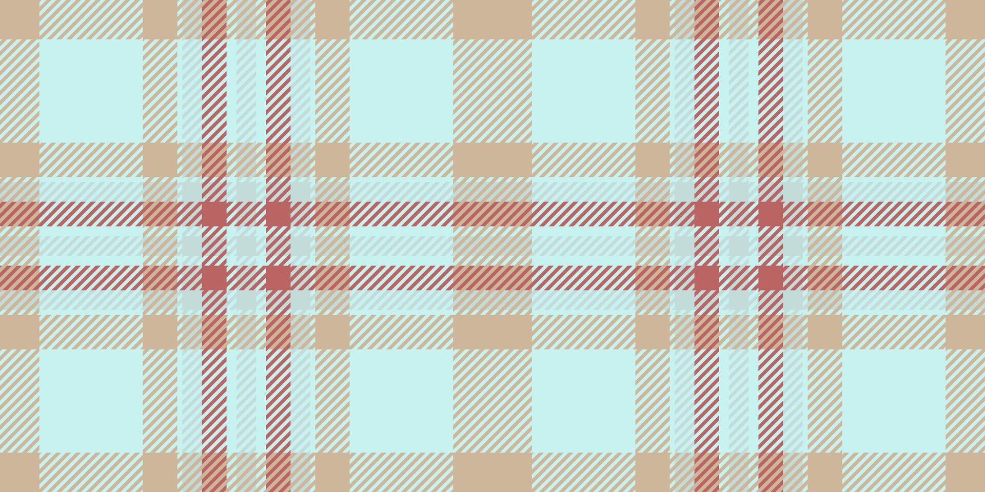 Retro textile seamless background, graceful check tartan texture. Woman plaid pattern fabric in light and red colors. vector