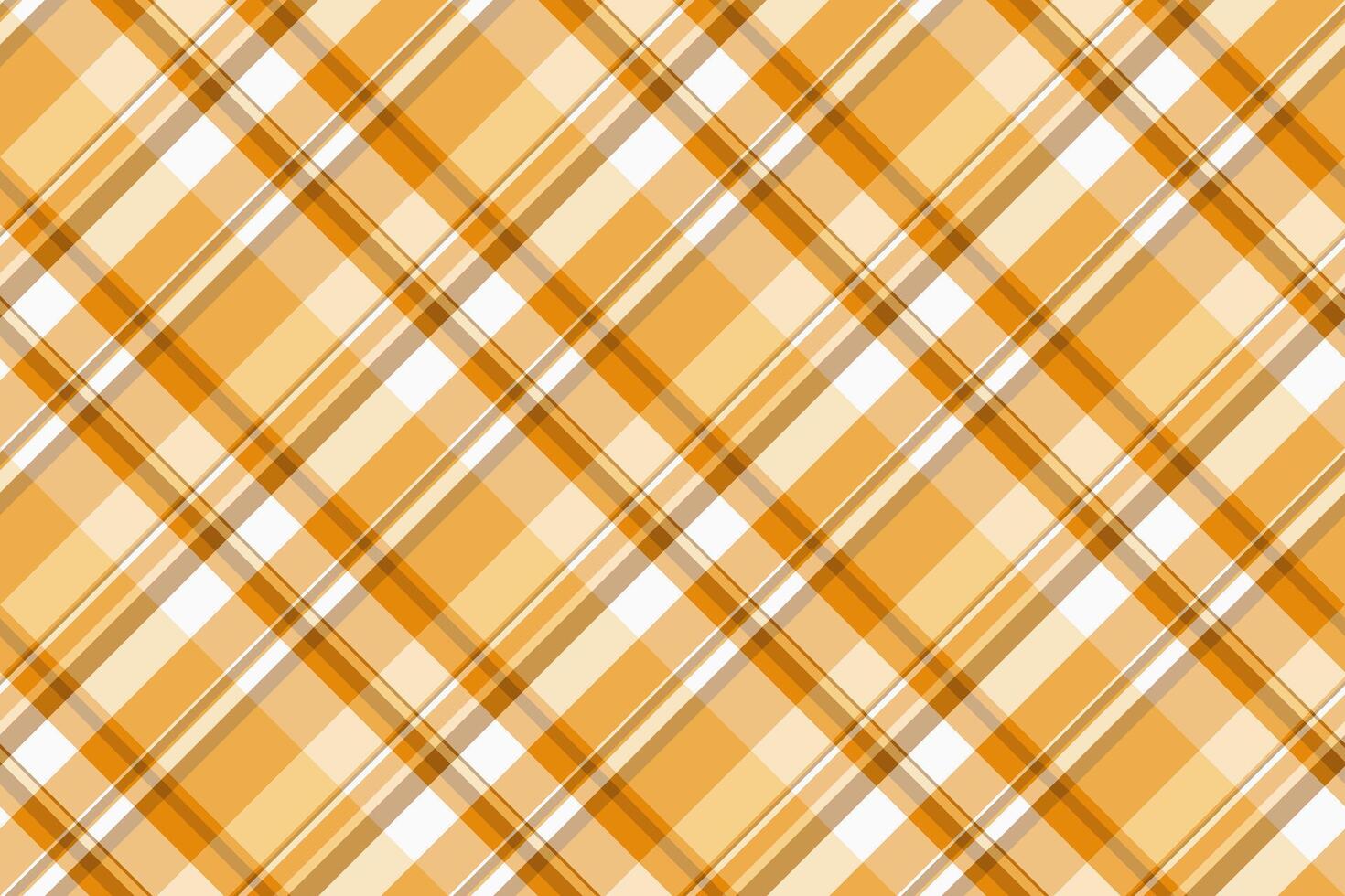Commercial check seamless , close-up pattern fabric texture. Patterned background tartan textile plaid in orange and amber colors. vector