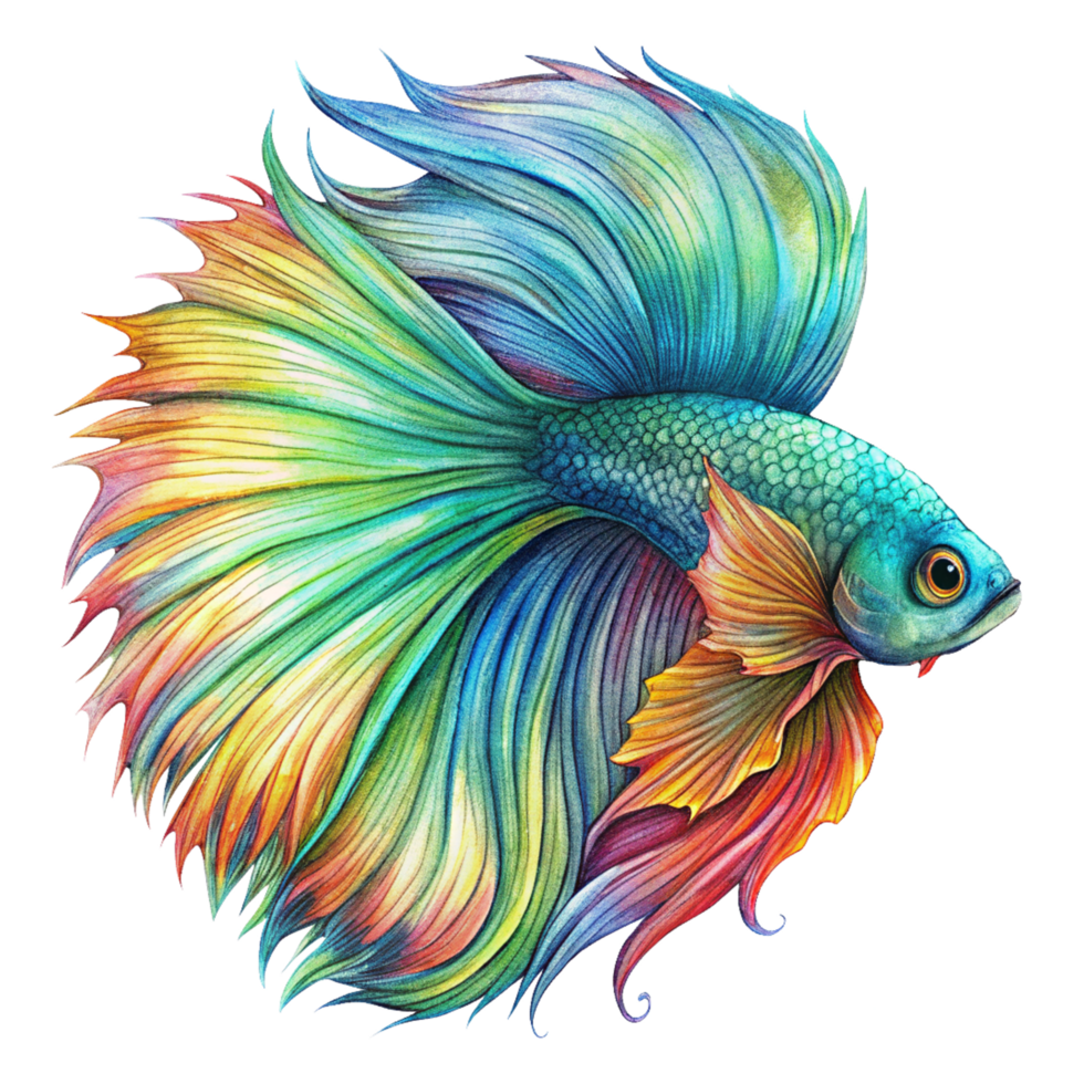 Colorful Betta Fish Art png
