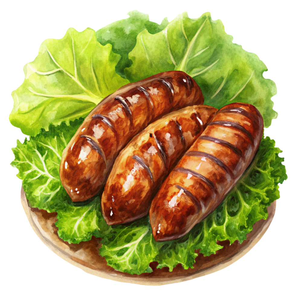 Realistic Grilled Sausage Food png