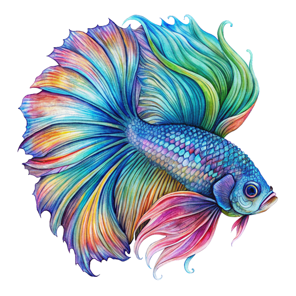 Colorful Betta Fish Concept png
