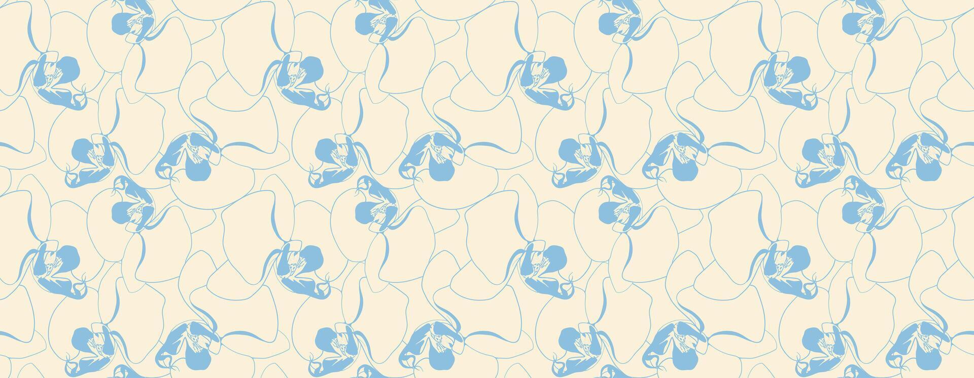 Hand drawn floral pattern design. Flower drawing simple ornament. vector