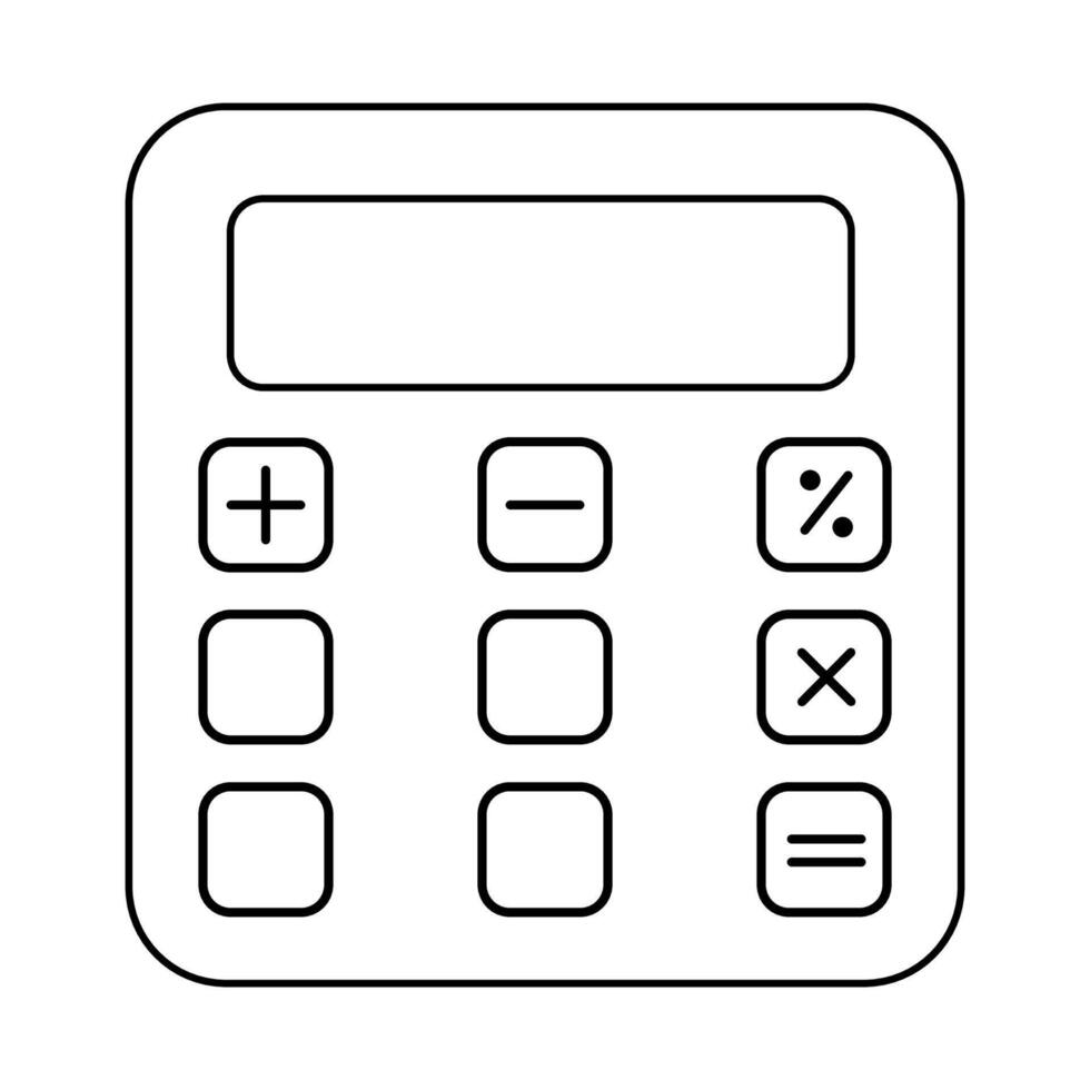 Calculator icon. Accounting calculator icon. Outline minimalist style. Calculate tool vector