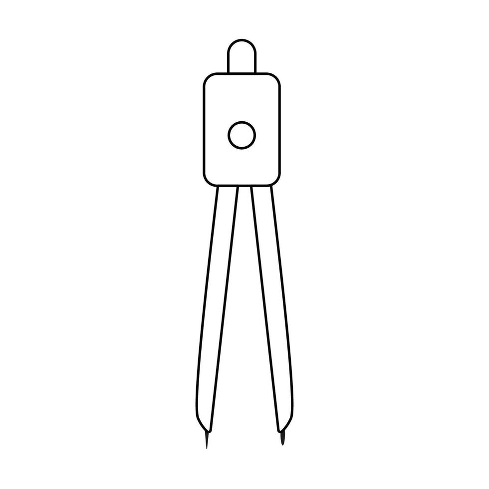 Divider outline icon. Editable stroke. Drawing compass line icon. Architect tool vector