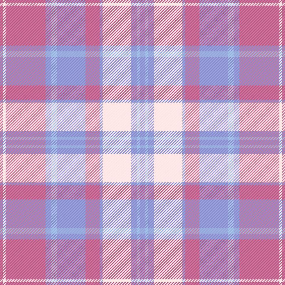 Apparel plaid background textile, wide tartan fabric. Gentle seamless check texture pattern in pink and light colors. vector