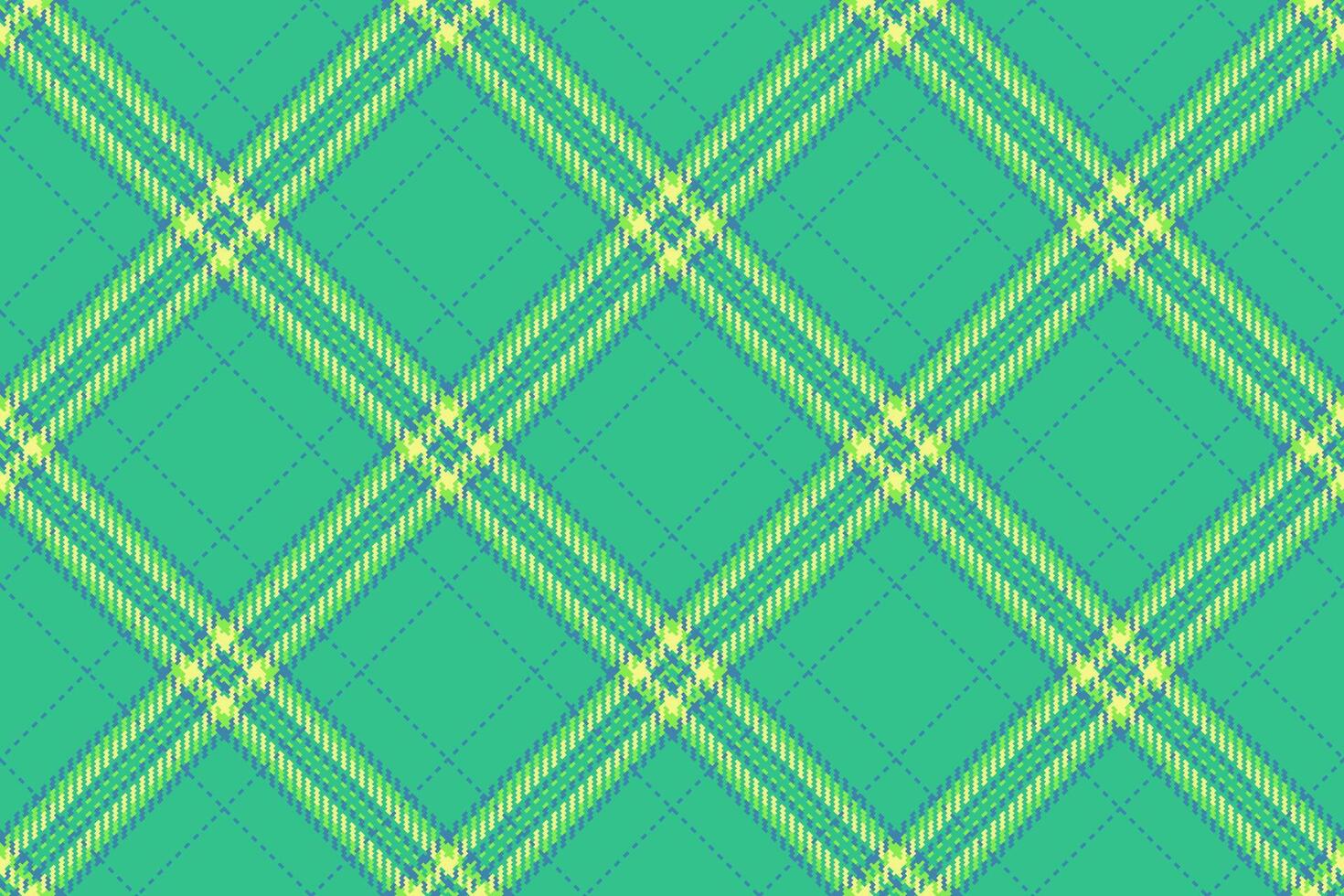 Wide seamless texture fabric, many plaid pattern. Customized textile check background tartan in mint and cyan colors. vector