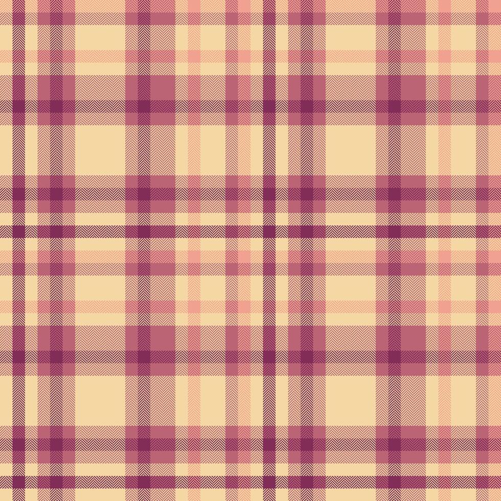 Uniform fabric texture check, oriental background pattern. Amazing tartan textile seamless plaid in red and amber colors. vector