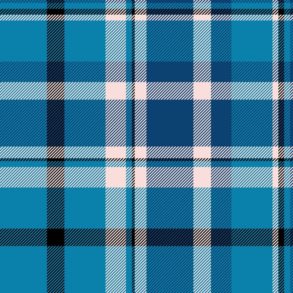 Direct pattern check textile, glen fabric plaid background. Menswear tartan seamless texture in cyan and light colors. vector