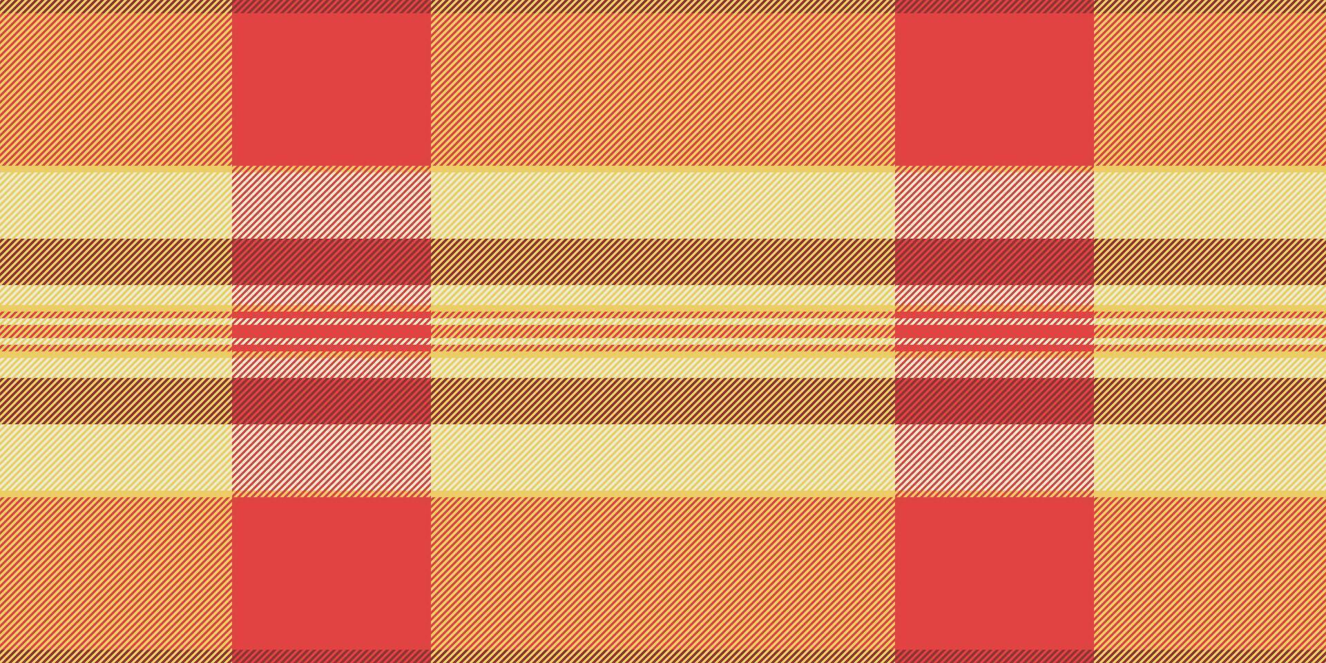 Household check pattern background, folk texture textile fabric. Other plaid seamless tartan in red and yellow colors. vector