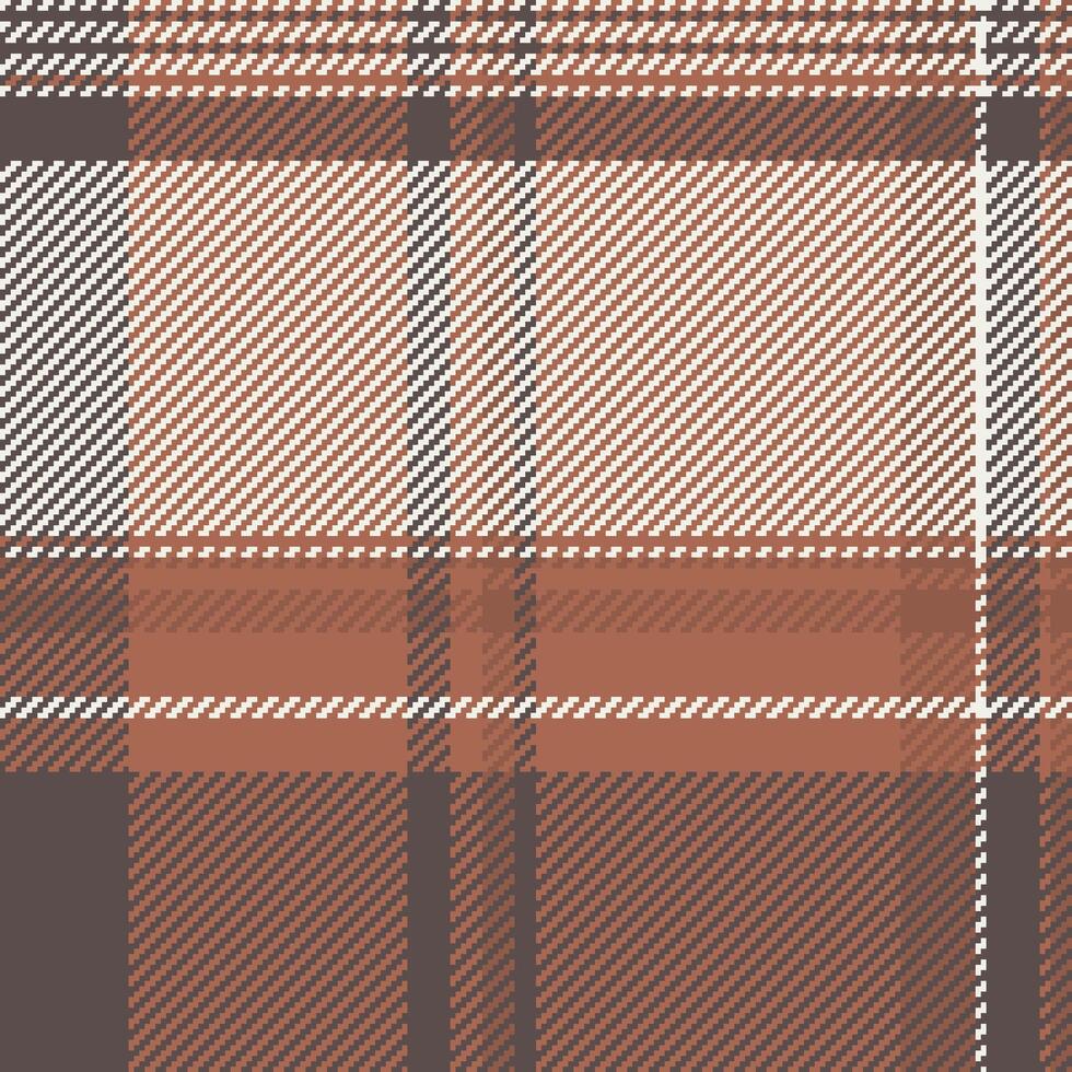 Warp check tartan textile, creative fabric background plaid. Folded pattern texture seamless in orange and white colors. vector