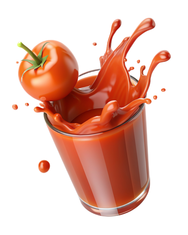 Splashing Tomato Juice 3D Image png