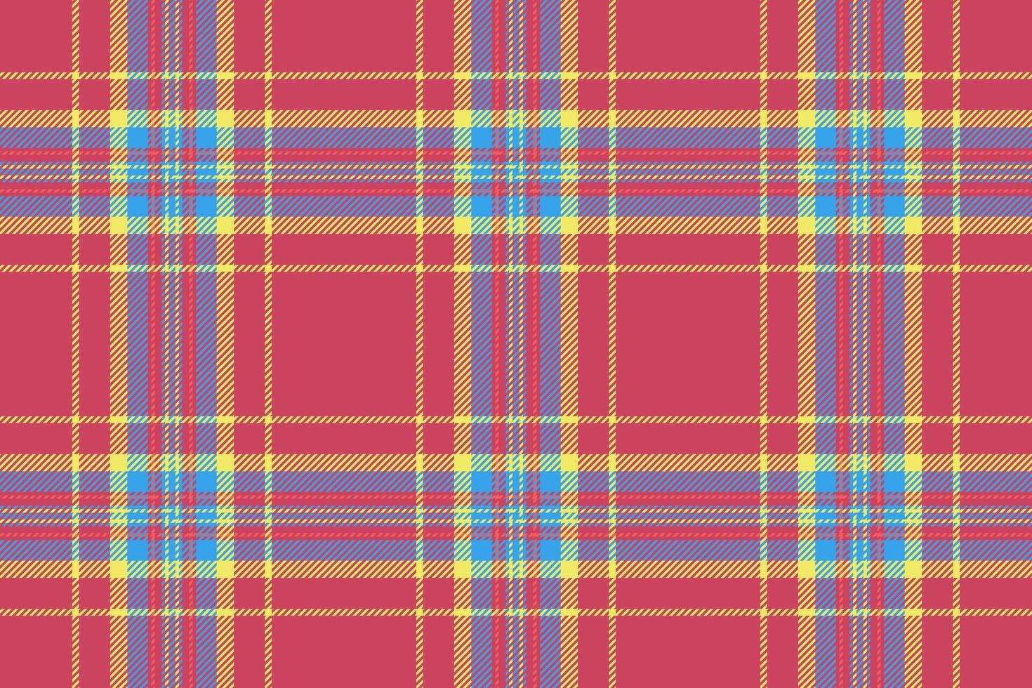 Relief plaid tartan pattern, silky check seamless. Isolation textile background fabric texture in red and yellow colors. vector