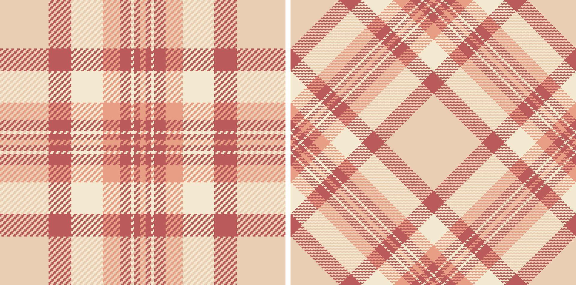 Pattern texture plaid of fabric background with a check seamless textile tartan. Set in coffee colors. Geometric design patterns. vector