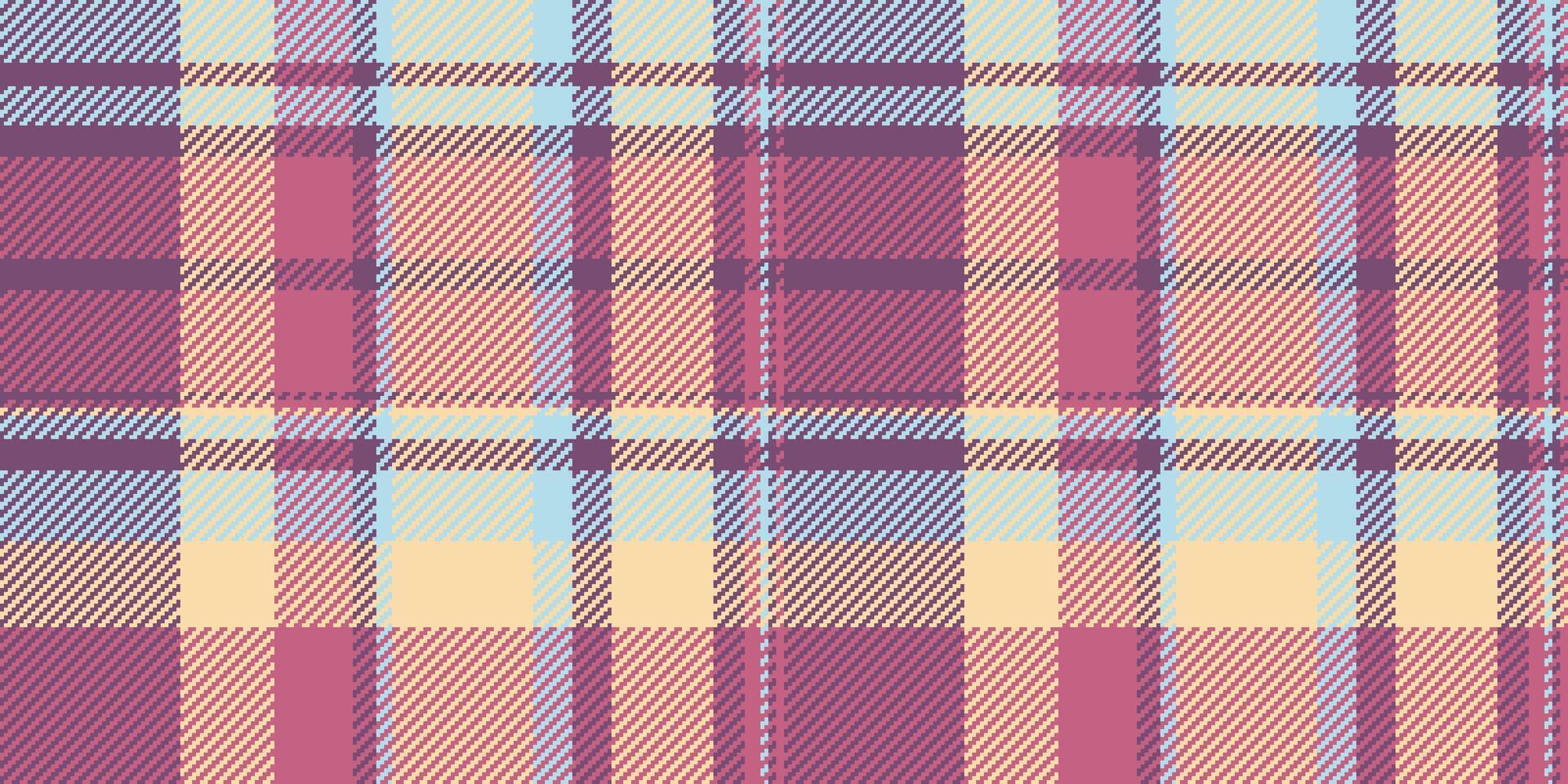 Figure background tartan check, symmetry seamless textile pattern. Layout fabric plaid texture in pink and navajo white colors. vector