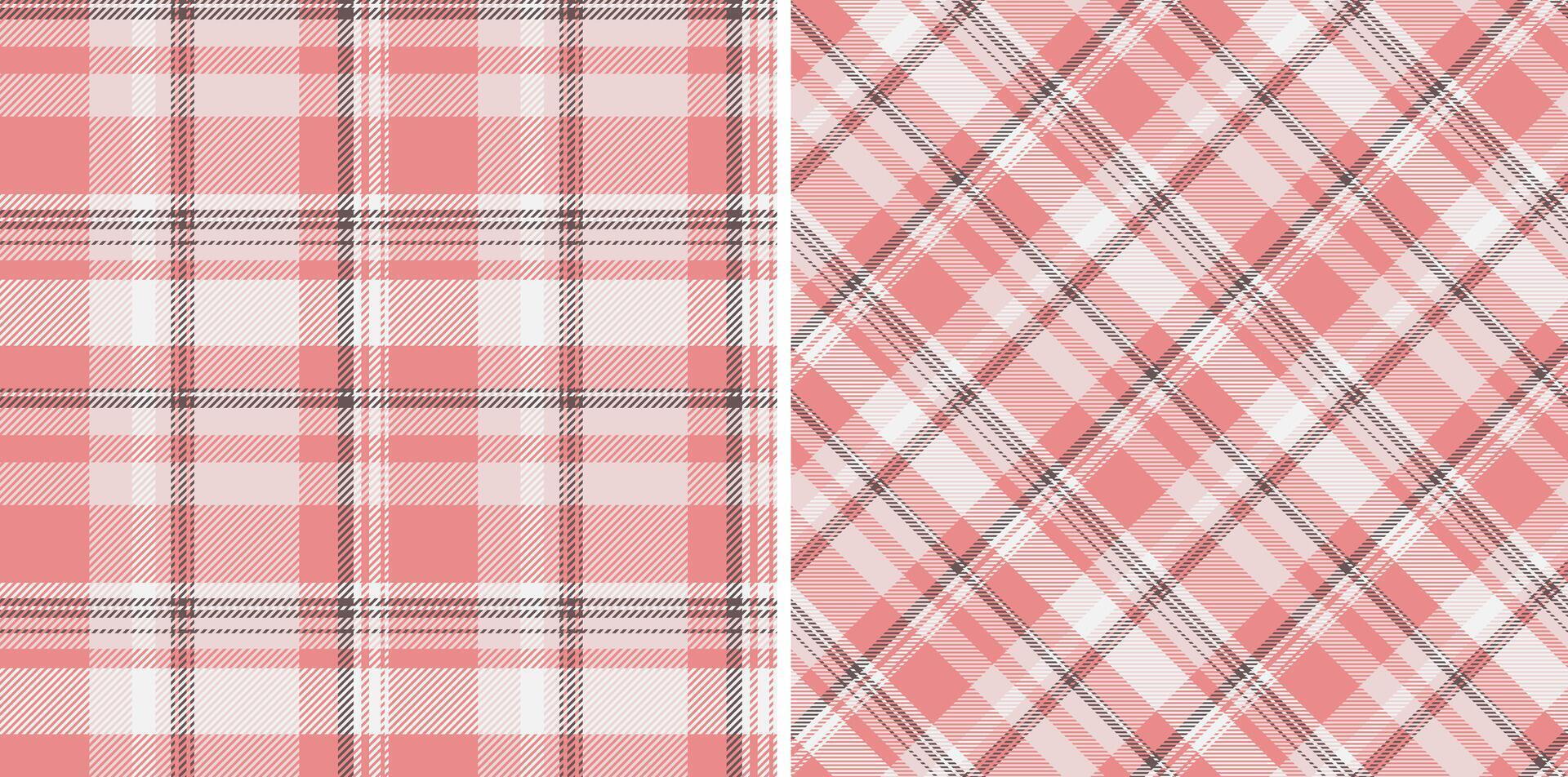 Check plaid seamless of pattern texture textile with a fabric background tartan. Set in skin colors. Cozy living room ideas. vector