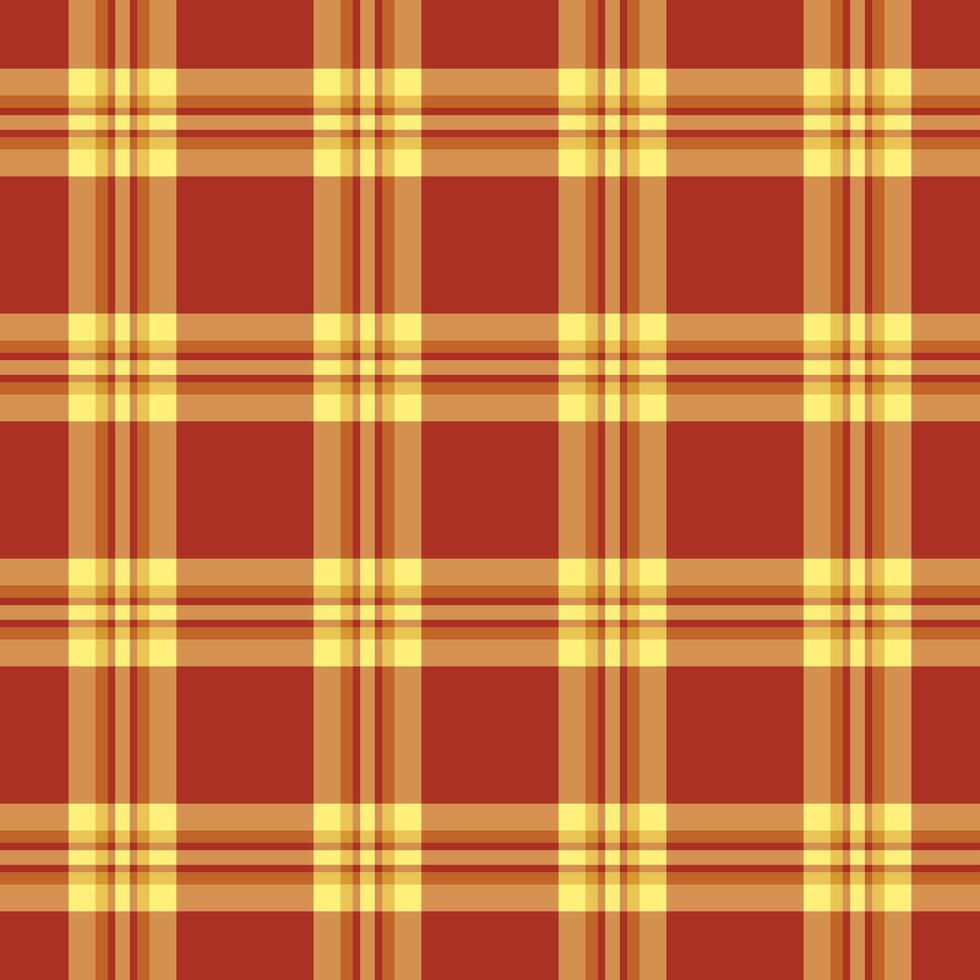 Countryside pattern textile background, trousers tartan check seamless. Equal texture fabric plaid in orange and red colors. vector