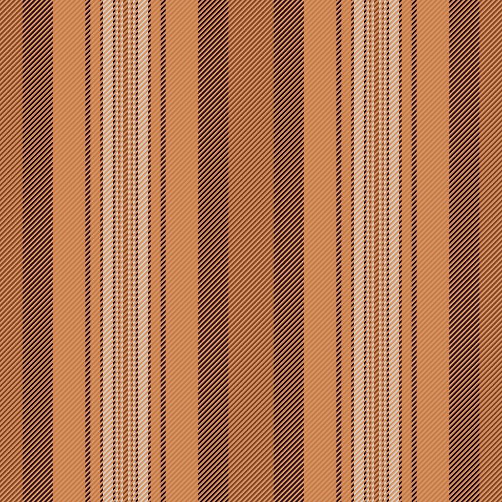 Setting stripe fabric lines, packaging pattern textile background. Place vertical texture seamless in orange and dark colors. vector