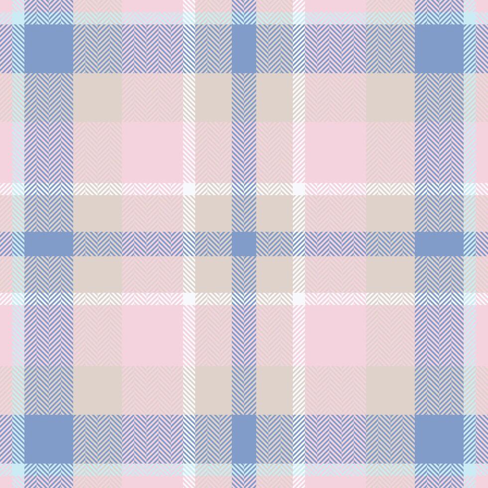 Plaid check pattern in pink. Seamless fabric texture. Tartan textile print. vector