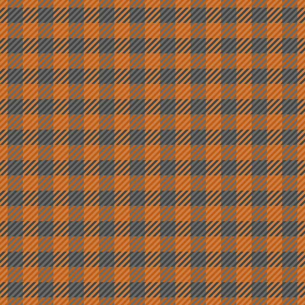 Content textile tartan pattern, custom check background . Stitch plaid fabric seamless texture in orange and peru colors. vector