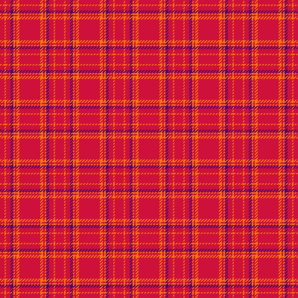 Winter check plaid textile, seasonal fabric background texture. Give seamless pattern tartan in red and bright colors. vector