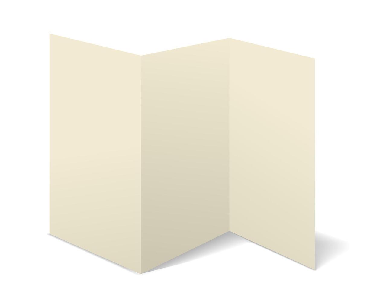 paper flyer with realistic shadow. White blank page isolated on background. Mock up template. vector
