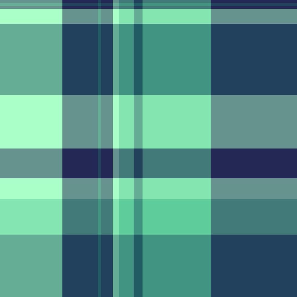 Factory pattern fabric seamless, scarf plaid textile background. Summer tartan texture check in teal and cyan colors. vector