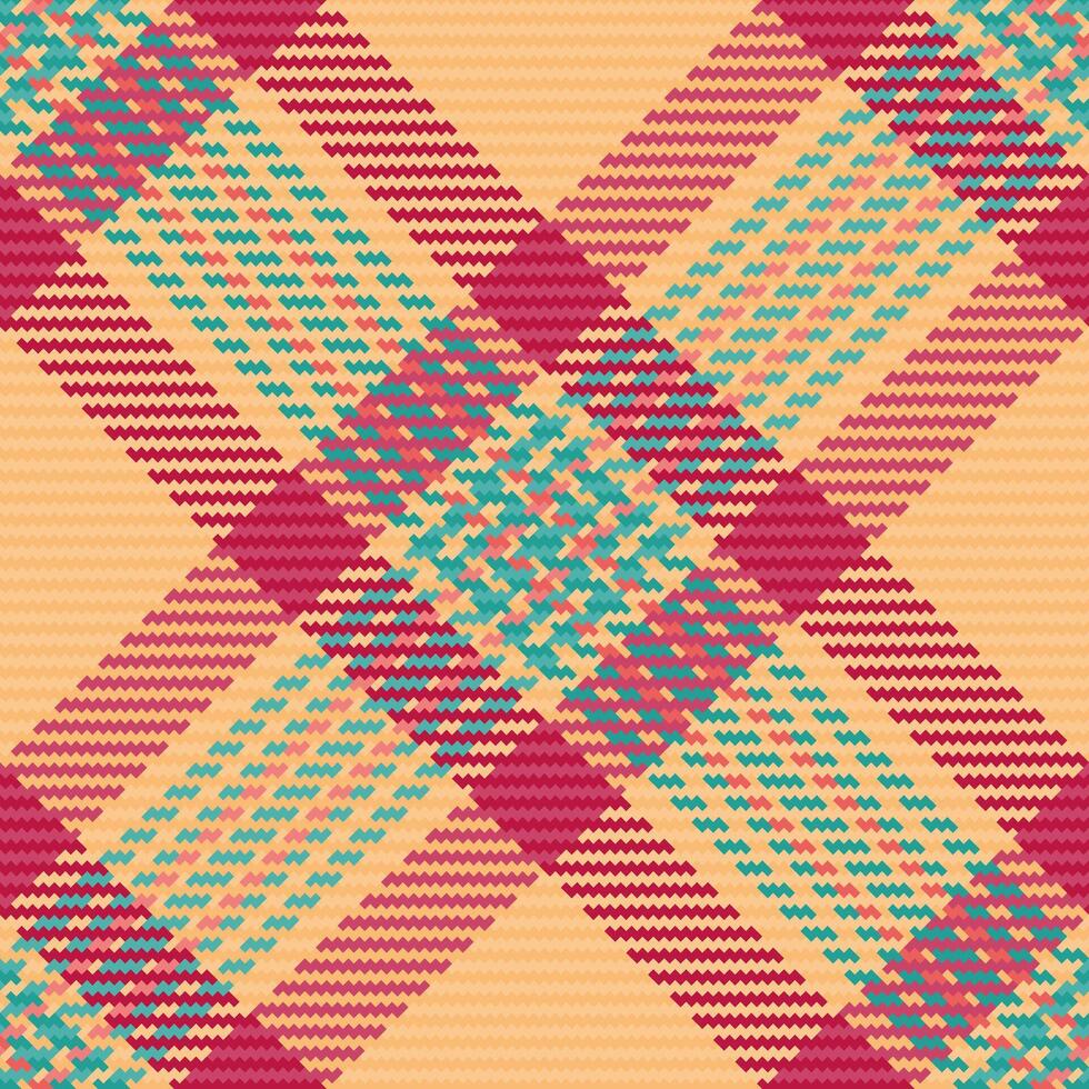 Seamless background check of plaid textile with a tartan texture fabric pattern. vector