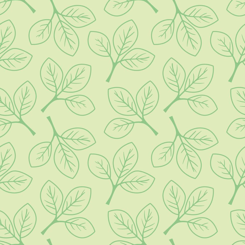 Hand drawn floral pattern design. Simple ornament with plant and leaf. vector
