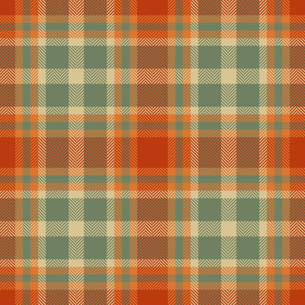 Neat pattern seamless tartan, fade check background textile. Woven fabric texture plaid in orange and pastel colors. vector
