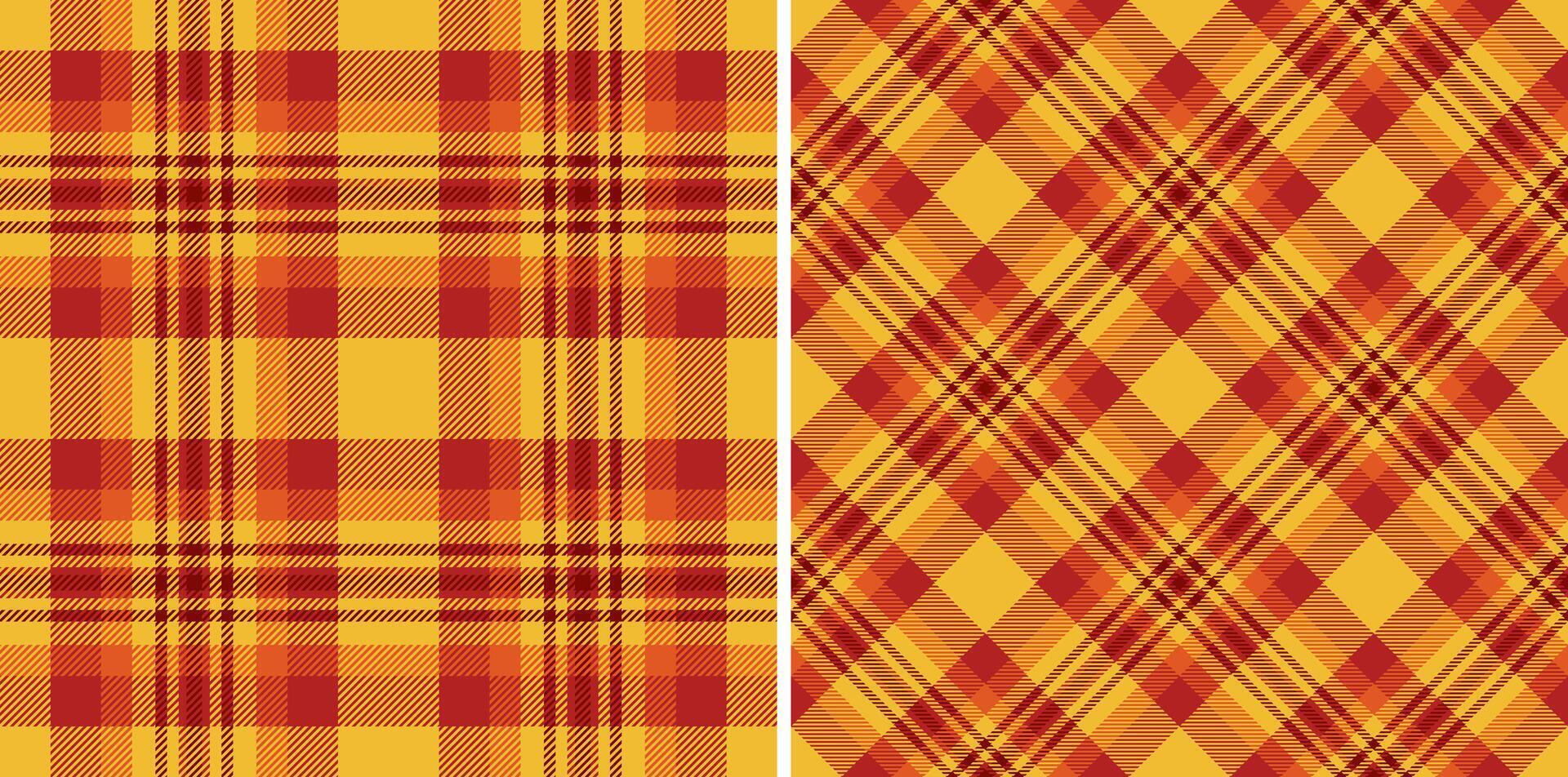 Seamless tartan fabric of textile background plaid with a check pattern texture. Set in sunset colors for valentines day outfit inspiration. vector