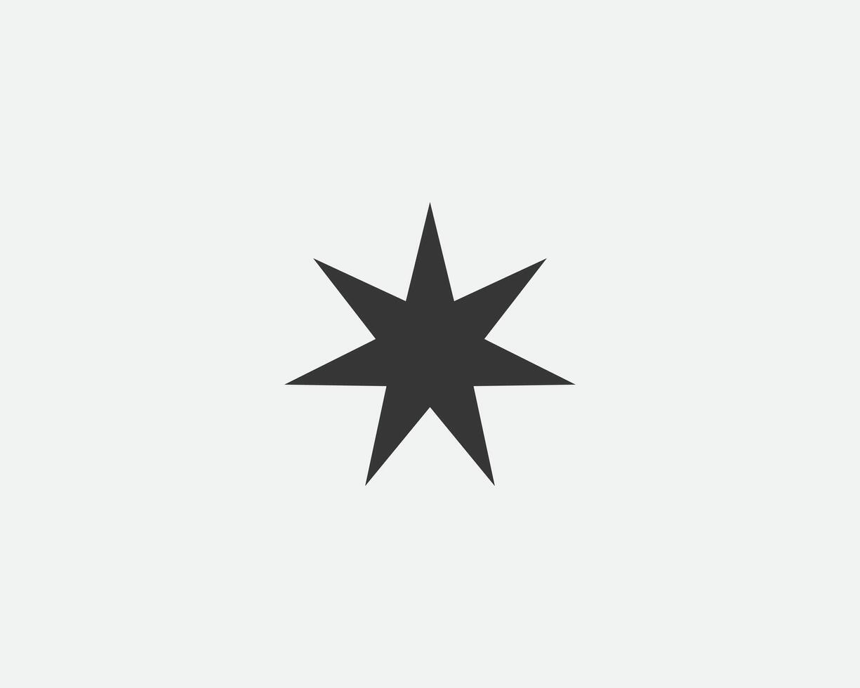 Star icon, shape. Abstract design spark sign. Black and white silhouette vector