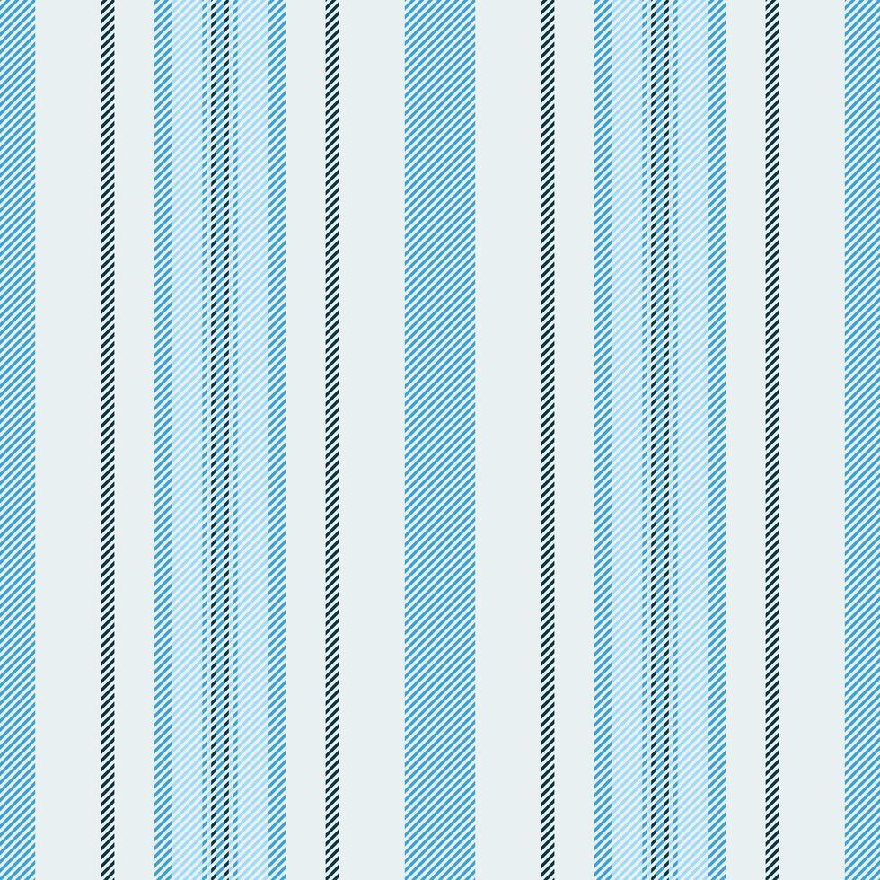 Grunge textile lines stripe, ragged fabric texture . Straight pattern seamless vertical background in white and cyan colors. vector