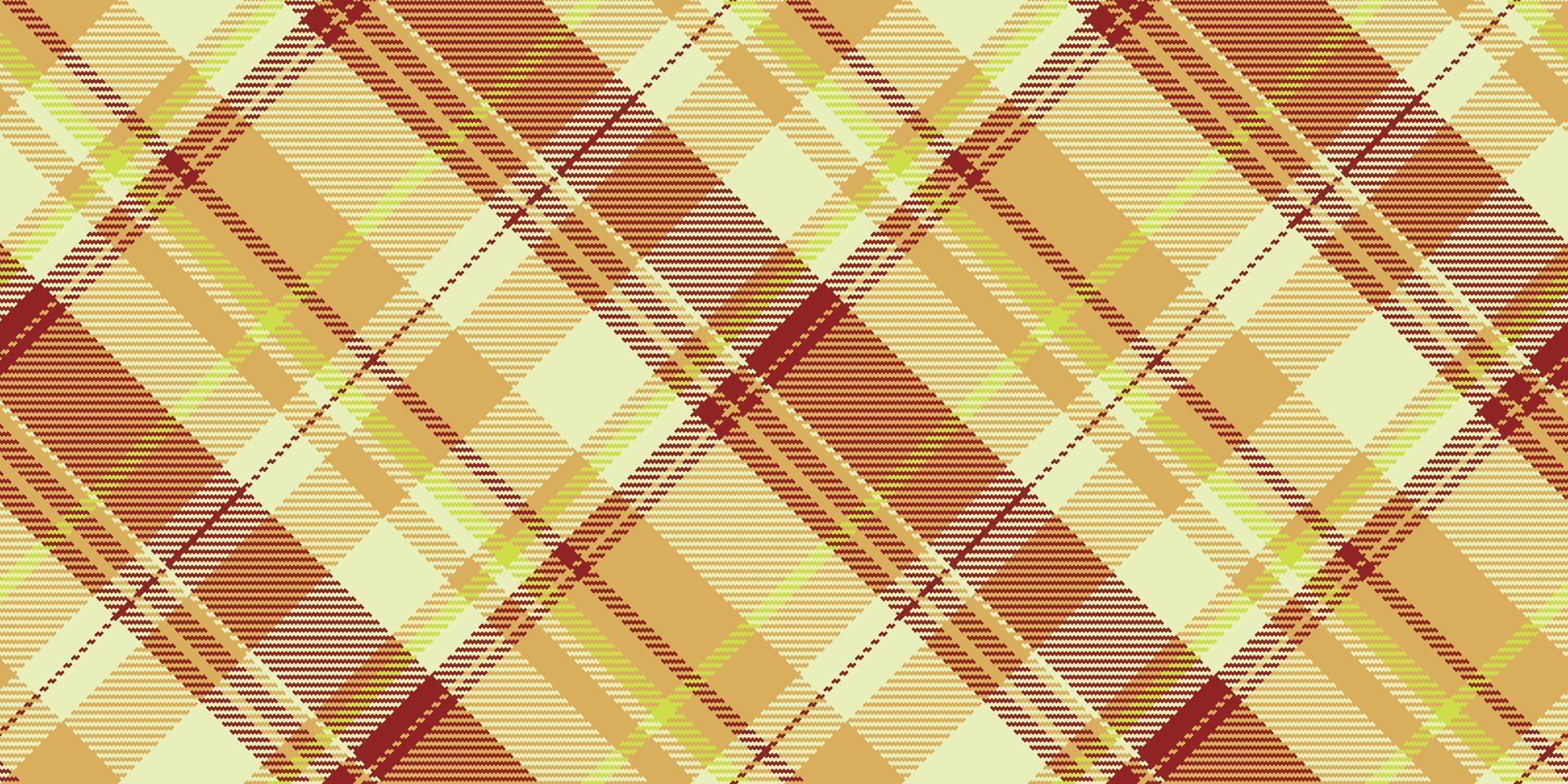 Purity plaid tartan check, scrap texture textile pattern. Trendy seamless background fabric in amber and light colors. vector