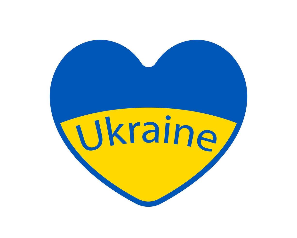 Ukrainian heart in blue-yellow colors of the flag of Ukraine. Symbol of freedom and democracy. vector