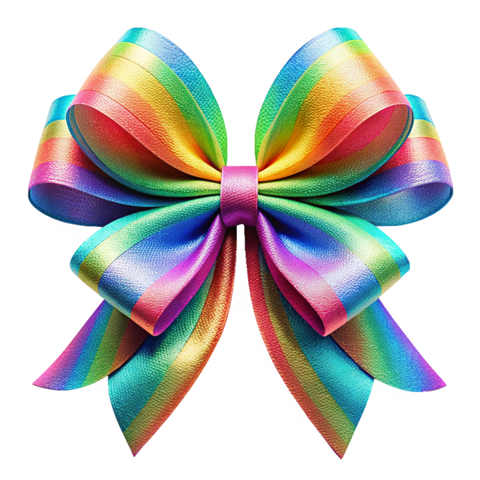 Colorful Gradient Ribbon Bow Object png