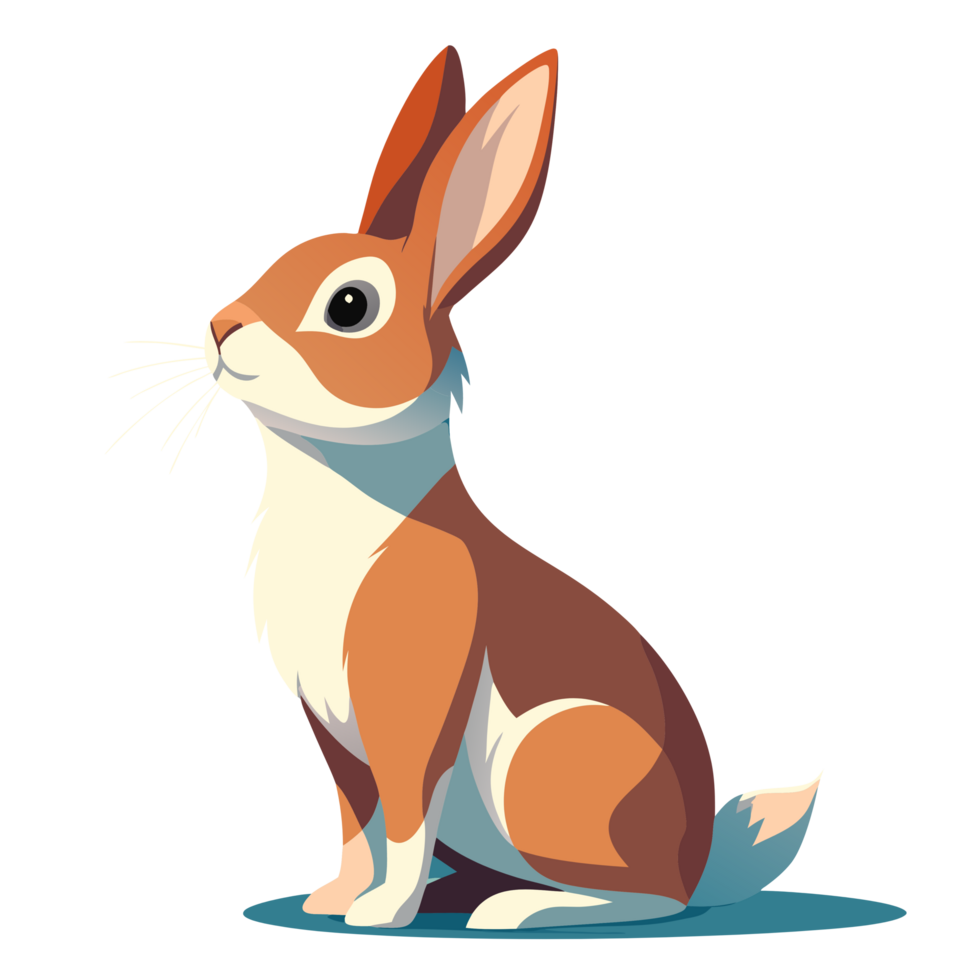 Flat Design Curious Rabbit Looking Up Creature png